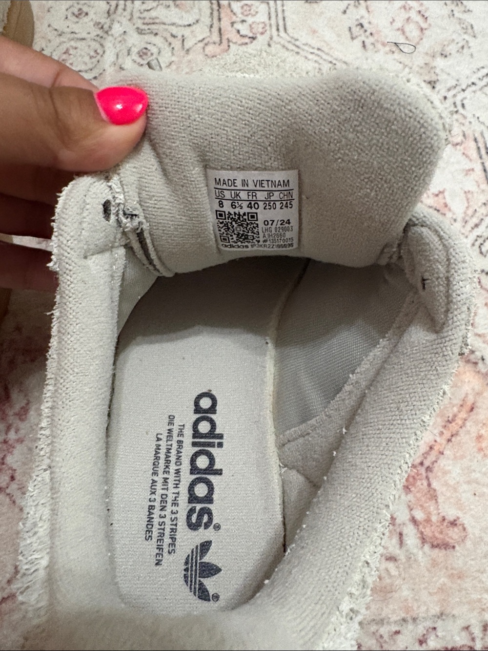 adidas Original Beige Suede Sneakers with Gum Solenoid - Picture 3 of 5